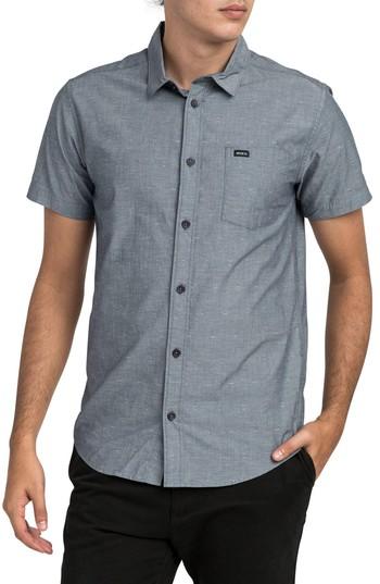 Men's Rvca Arrows Woven Shirt - Blue