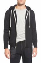 Men's Reigning Champ Core Zip Front Hoodie, Size - Black