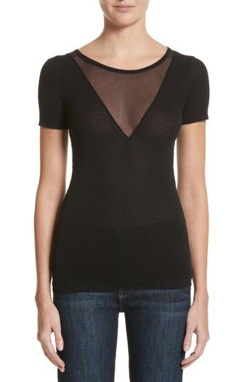 Women's Fuzzi Double Layer Tulle Tee - Black