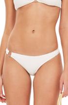 Women's Topshop Ribbed Ring Bikini Bottoms Us (fits Like 0) - White