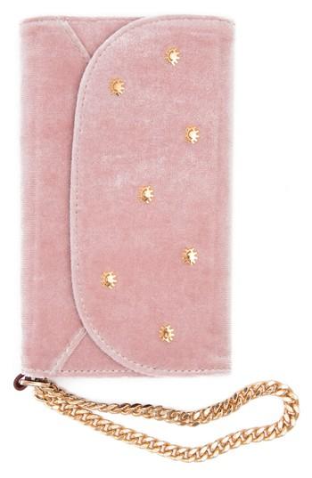 Women's Sonix Embellished Velvet Iphone X Wristlet - Pink