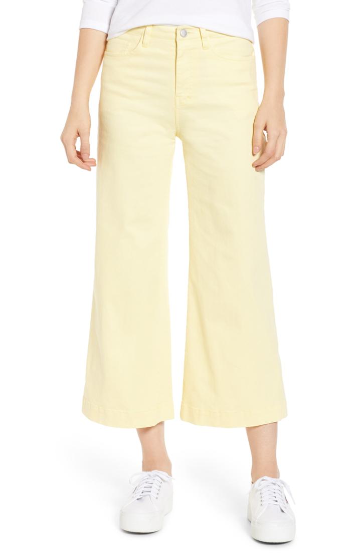 Women's Bp. Garment Dyed Wide Leg Pants - Yellow