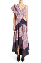 Women's Loewe Asymmetrical Ruffle Shoulder Dress -6 Us / 38 Fr - Pink