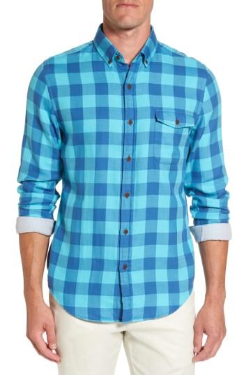 Men's Vineyard Vines Crepe Myrtle Check Tucker Slim Fit Sport Shirt - Blue