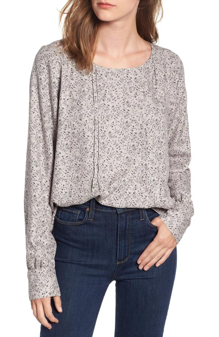 Women's Hinge Print Blouse - Grey