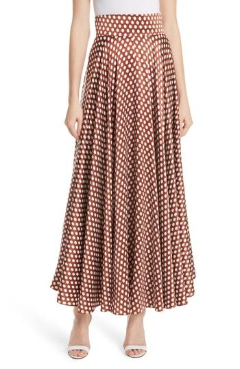 Women's Dvf High Waist Dot Maxi Skirt - Brown