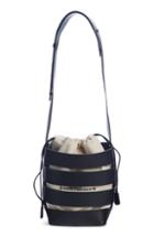 Paco Rabanne Cage Leather & Canvas Hobo - Black