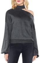 Women's Two By Vince Camuto One-shoulder Mock Neck Pullover - Grey