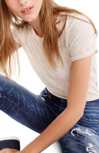 Women's J.crew Glitter Tee - Grey