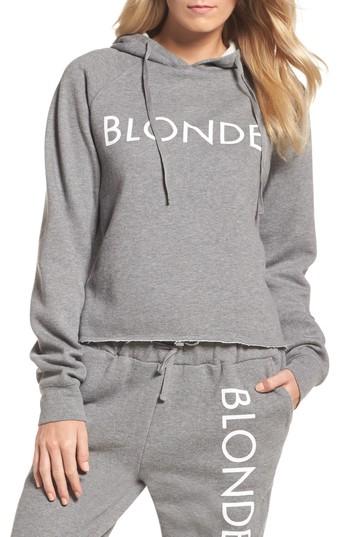 Women's Brunette The Label Blonde Raw Hem Hoodie /small - Grey