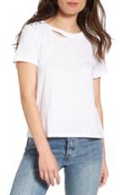 Women's Bp. Studded Ripped Baby Tee, Size - White