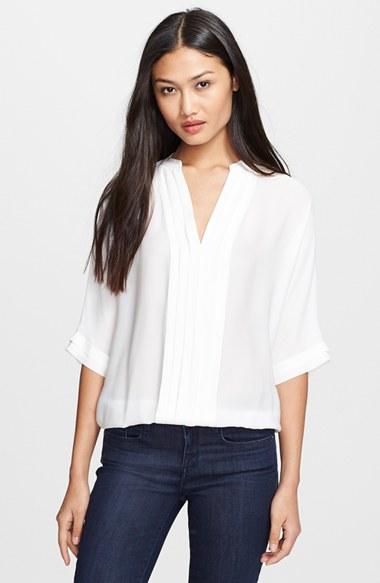Women's Joie 'marru' Semi-sheer Silk Blouse - Blue