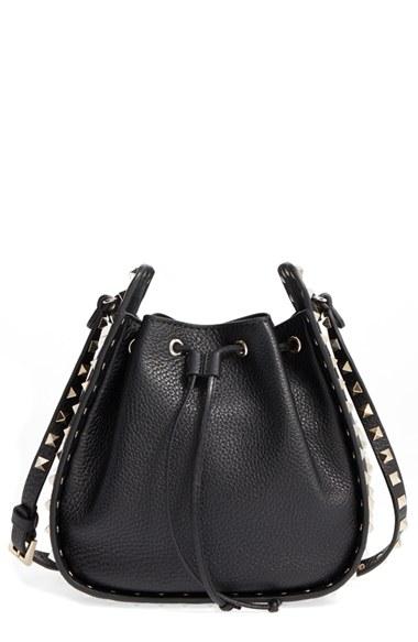 Valentino Rockstud Leather Bucket Bag -
