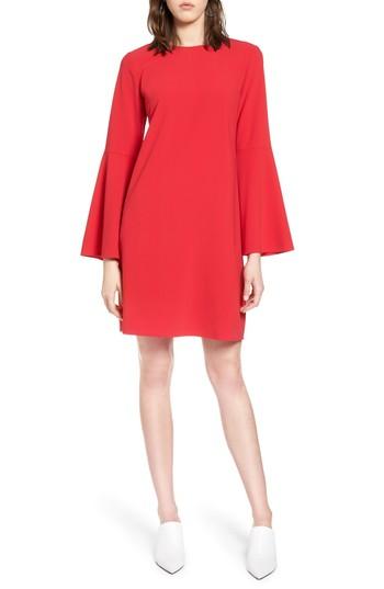 Women's Halogen Bow Back Flare Sleeve Dress - Red
