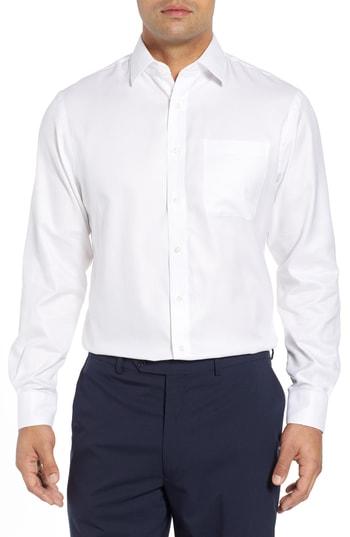 Men's Nordstrom Men's Shop Traditional Fit Solid Dress Shirt .5 - 34/35 - White