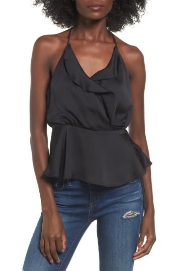 Women's Astr The Label Ruffle Satin Wrap Tank