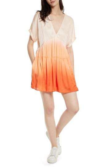 Women's Free People Sun Up Tie Dye Tunic Dress - Coral