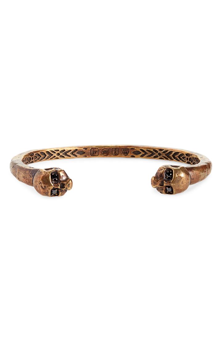 Men's John Varvatos Star Usa Brass Skull Cuff Bracelet