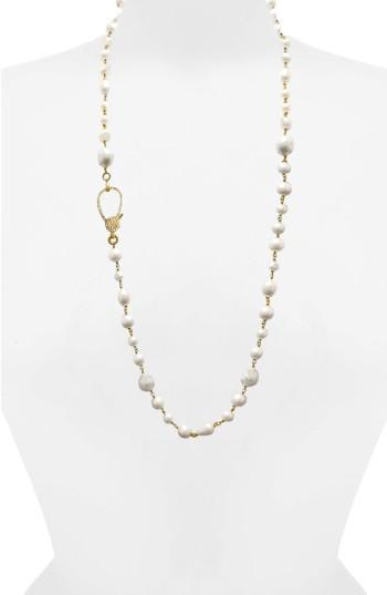 Women's Jane Basch Long Pearl & Diamond Necklace