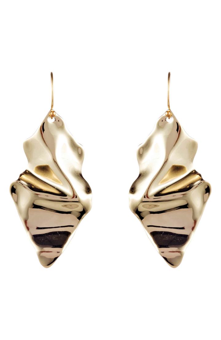 Women's Alexis Bittar Retro Gold Crumpled Drop Earrings