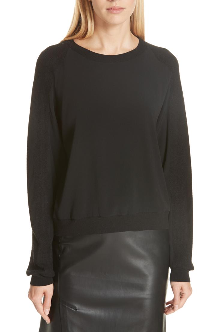 Women's Vince Mixed Rib Shirt - Black
