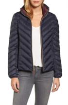 Women's Michael Michael Kors Chevron Quilted Packable Down Puffer Jacket With Stowaway Hood