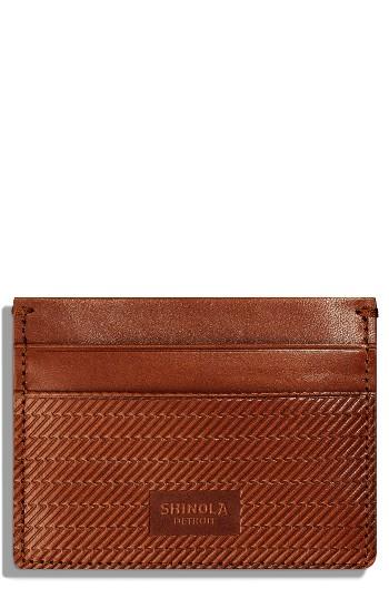 Men's Shinola Leather Card Case - Brown