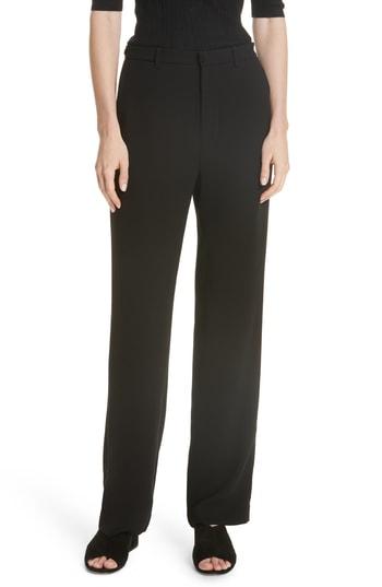 Women's Vince High Waist Straight Leg Pants - Black
