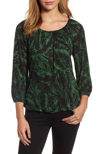 Women's Michael Michael Kors Palm Print Peasant Top - White