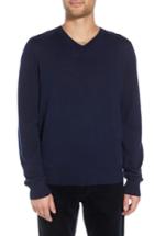 Men's Vince Regular Fit Elbow Patch Merino Wool Sweater - Blue