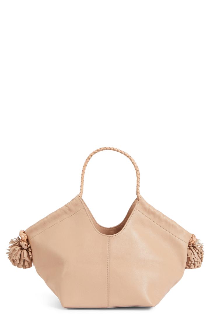 Ulla Johnson Mini Lali Pompom Leather Tote - Beige