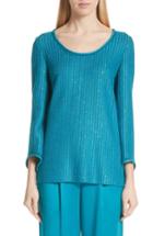 Women's St. John Collection Sequin Rib Knit Sweater - Blue