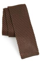 Men's Salvatore Ferragamo Ermete Knit Silk Tie, Size - Brown