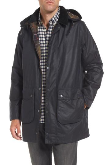 Men's Barbour Leighton Waxed Cotton Jacket - Blue
