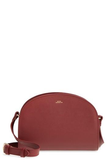 A.p.c. 'sac Demi Lune' Leather Crossbody Bag - Brown