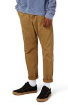 Men's Topman Twill Crop Tapered Fit Trousers X 32 - Brown