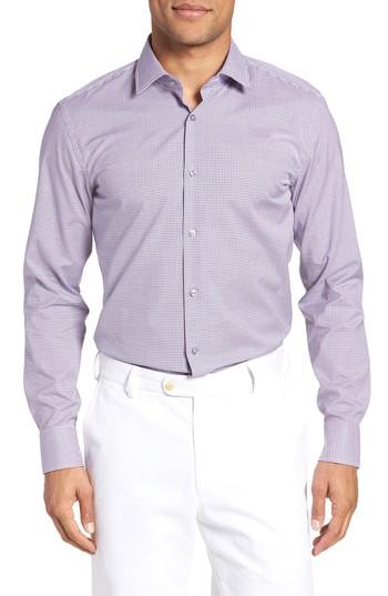 Men's Boss Jenno Slim Fit Grid Dress Shirt - Pink