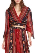 Women's Band Of Gypsies Wrap Crop Top - Red