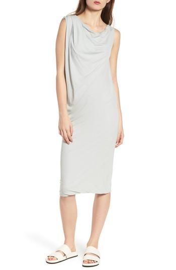 Women's James Perse Draped One-shoulder Midi Dress - Grey