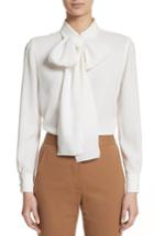 Women's Sara Battaglia Bow Neck Shirt Us / 38 It - White