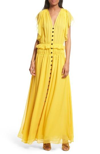 Women's The Kooples Ruffle Silk Maxi Dress