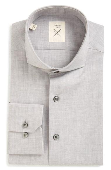 Men's Strong Suit 'espirit' Trim Fit Solid Dress Shirt .5 R - Grey