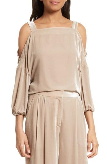 Women's Tibi Cold Shoulder Velvet Top