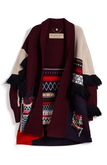 Women's Burberry Rotaldo Wool & Cashmere Patchwork Cardigan
