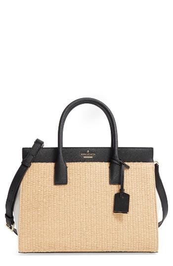 Kate Spade New York Cameron Street - Candace Straw Satchel - Beige