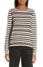 Women's Tricot Comme Des Garcons Flower Stripe Sweater, Size - White