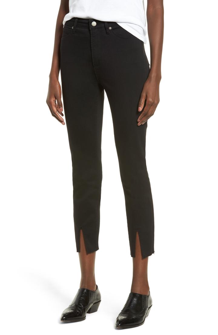 Women's Leith High Waist Split Hem Skinny Jeans - Black