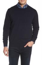 Men's Peter Millar Wool & Cotton Crewneck Sweater - Blue