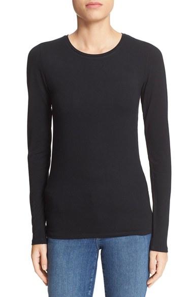 Women's Majestic Filatures Long Sleeve Crewneck Top - Black