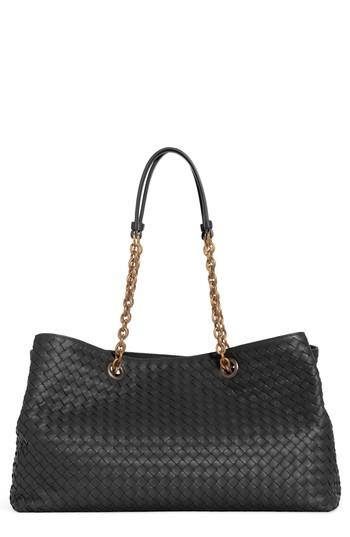Bottega Veneta Medium Intrecciato Leather Tote Bag - Black
